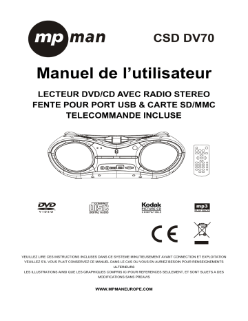 MPMan CSD DV70 Manuel du propriétaire | Fixfr