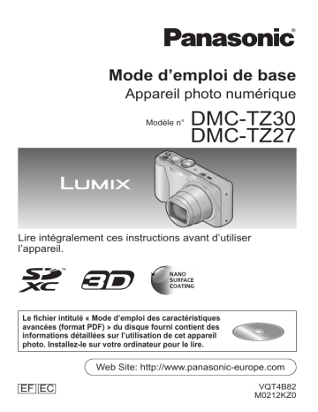 DMC-TZ30 | Panasonic DMC-TZ27 Manuel du propriétaire | Fixfr