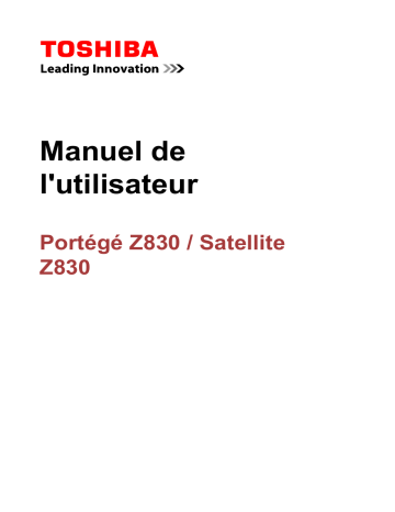 Portege Z830 | Toshiba Satellite Z830 Manuel du propriétaire | Fixfr