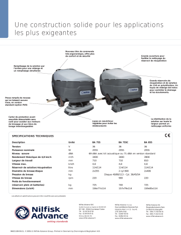 Manuel du propriétaire | Nilfisk BA 755C Manuel utilisateur | Fixfr