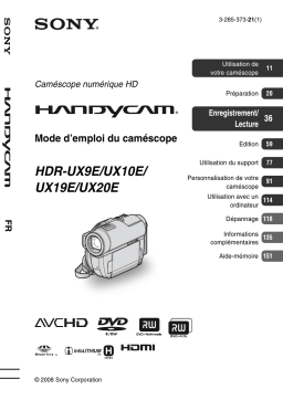 Sony HDR-UX10 Manuel du propriétaire