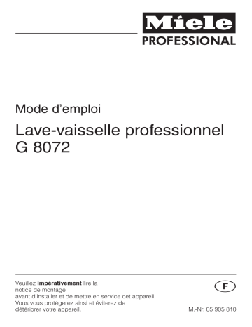 Miele G 8072 Manuel du propriétaire | Fixfr