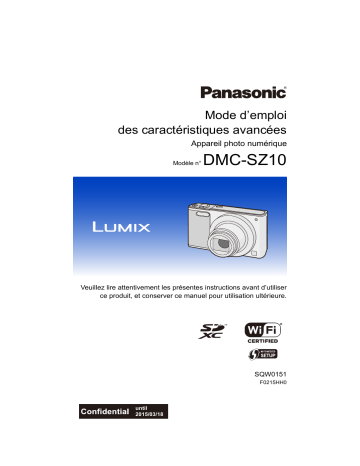 LUMIX SZ10 & DMC-SZ10EF | DMC-SZ10EF | Panasonic DMC-SZ10EG Manuel du propriétaire | Fixfr