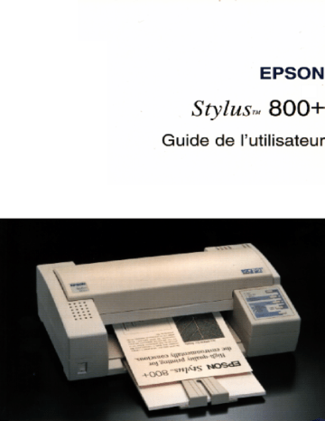 Epson Stylus 800+ Manuel du propriétaire | Fixfr