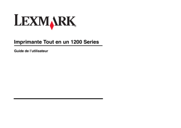 Manuel du propriétaire | Lexmark X1270 Manuel utilisateur | Fixfr