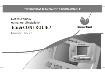 Saunier Duval EXACONTROL E7 Manuel du propriétaire | Fixfr