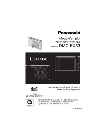 Panasonic Lumix DMC-FX33 Manuel du propriétaire | Fixfr