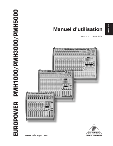 Behringer PMH Manuel du propriétaire | Fixfr