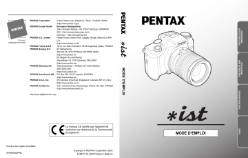 Pentax Ist Manuel du propriétaire | Fixfr