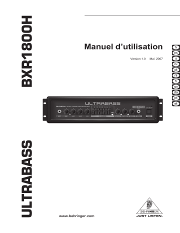 Behringer BXR1800H Manuel du propriétaire | Fixfr