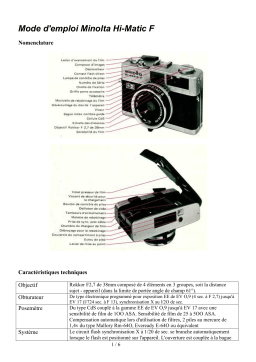 Minolta Hi-Matic F Manuel du propriétaire