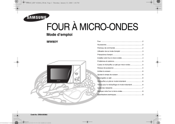 Samsung MW80Y Manuel du propriétaire | Fixfr