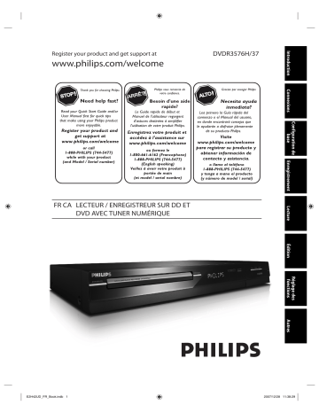 Philips DVDR3576H Manuel du propriétaire | Fixfr