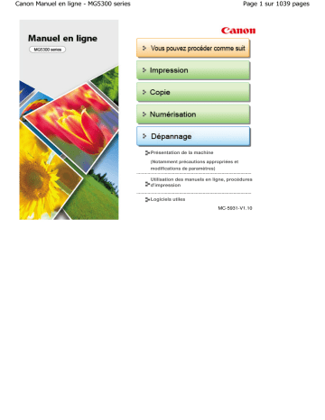 Canon MG5350 Manuel du propriétaire | Fixfr