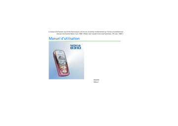 Nokia 8310 Manuel du propriétaire | Fixfr