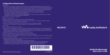 Sony NWZ-X1050 Manuel du propriétaire | Fixfr