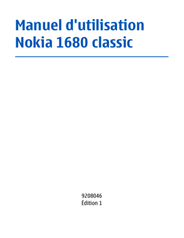 Nokia 1680 classic Manuel du propriétaire | Fixfr