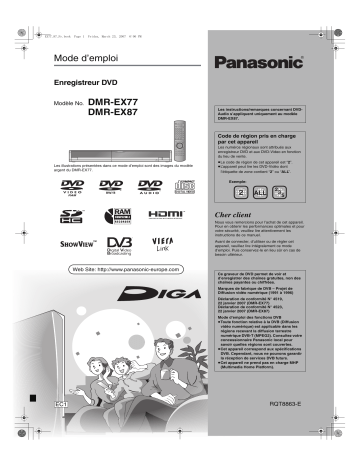 Panasonic DMR-EX87 Manuel du propriétaire | Fixfr