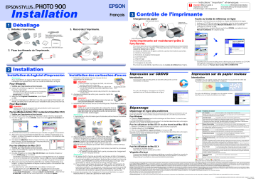 Epson Stylus Photo 900 Manuel du propriétaire | Fixfr