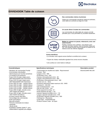 Electrolux EHV6343IOK Manuel du propriétaire | Fixfr