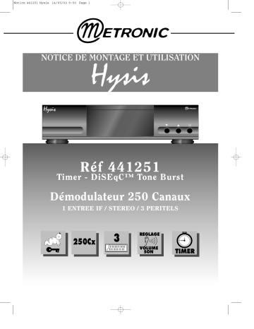 Manuel du propriétaire | Metronic DEMODULATEUR ANALOGIQUE HYSIS Manuel utilisateur | Fixfr