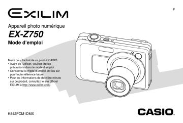 Exilim EX-Z750 | Casio EX-Z750 Manuel du propriétaire | Fixfr