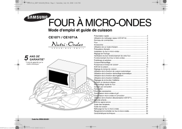 Samsung CE1071-S Manuel du propriétaire | Fixfr