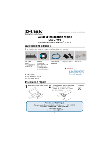 Manuel du propriétaire | D-Link DSL-2740B Manuel utilisateur | Fixfr