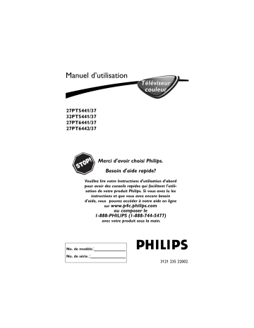 Philips 27PT5441-37B Manuel du propriétaire | Fixfr