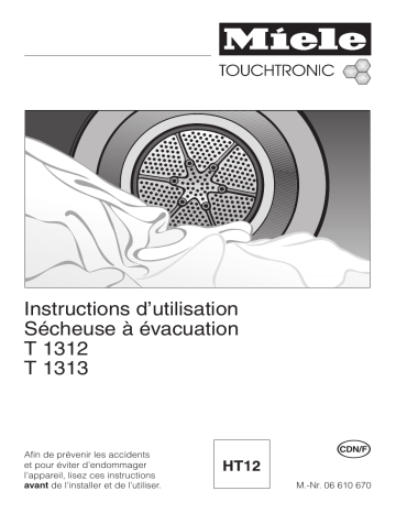 Miele T 1312 Manuel du propriétaire | Fixfr