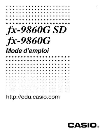 Casio fx-9860G SD Manuel du propriétaire | Fixfr