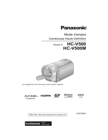 Panasonic HC-V500M Manuel du propriétaire | Fixfr