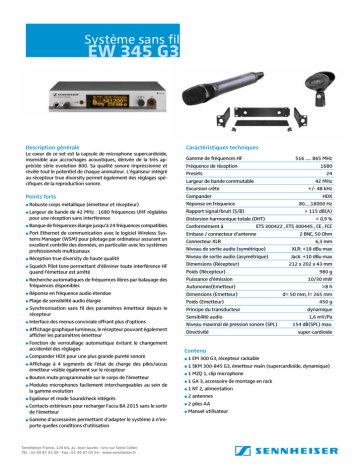 Sennheiser EW 345 G3 Manuel du propriétaire | Fixfr