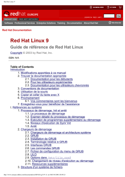 REDHAT REDHAT 9.0 Manuel du propriétaire