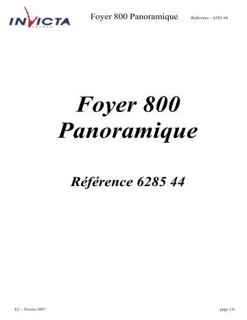 Invicta FOYER 800 PANORAMIQUE Manuel du propriétaire | Fixfr