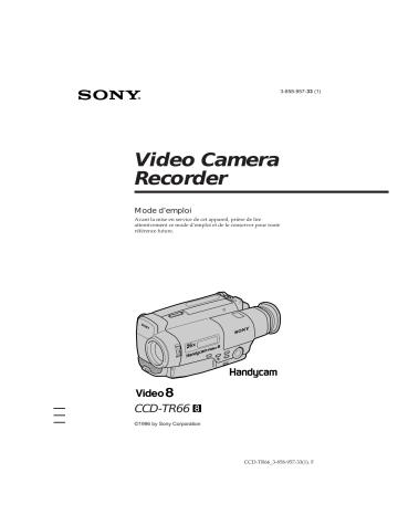 Sony CCD-TR66 Manuel du propriétaire | Fixfr