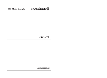 ROSIERES RLF 911 Manuel du propriétaire | Fixfr