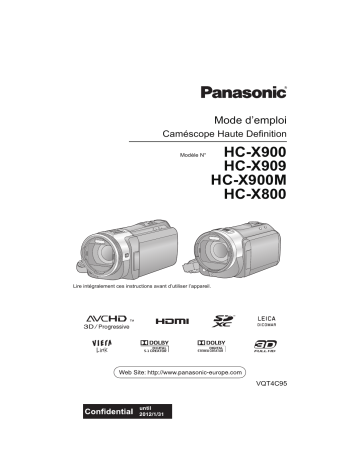 HC-X909 | Panasonic HC-X800 Manuel du propriétaire | Fixfr