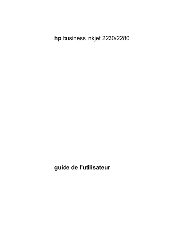 HP BUSINESS INKJET 2230/2280 Manuel du propriétaire | Fixfr