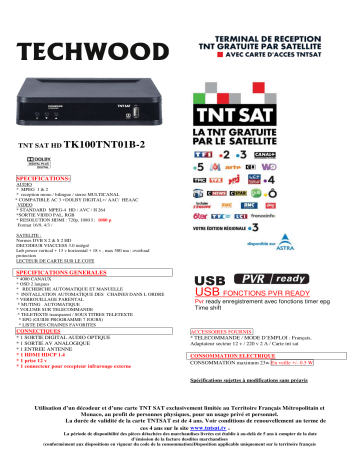 Techwood TK100TNT01B Manuel du propriétaire | Fixfr