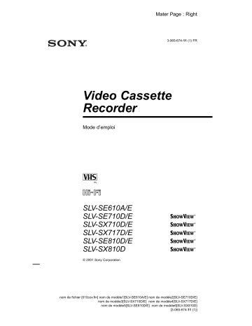 Sony SLV-SX717D Manuel du propriétaire | Fixfr