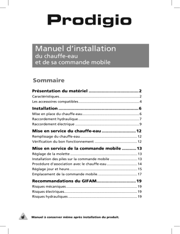 sauter PRODIGIO 200 L Manuel du propriétaire | Fixfr