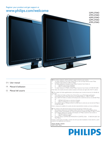 47PFL3704D | 47PFL5704D | 52PFL5704D | Philips 42PFL5704D Manuel du propriétaire | Fixfr