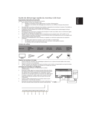 Acer V206HQL Manuel du propriétaire | Fixfr