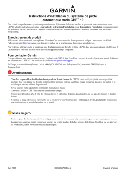 Garmin GHP 10 MARINE AUTOPILOT SYSTEM Manuel du propriétaire