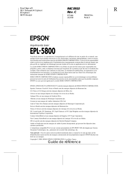 Epson EPL-5800 Manuel du propriétaire