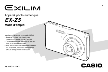 Casio Exilim EX-Z5 Manuel du propriétaire | Fixfr