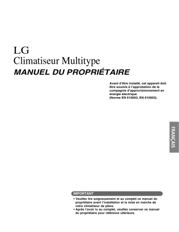 LG FM25AH UE1 Manuel du propriétaire | Fixfr