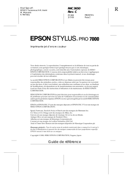 Epson Stylus Pro 7000 Manuel du propriétaire