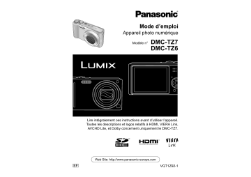 LUMIX DMC-T26 | Lumix DMC-TZ6 | LUMIX DMC-T27 | Panasonic Lumix DMC-TZ7 Manuel du propriétaire | Fixfr
